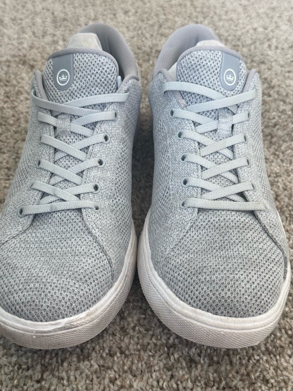 Peter Millar Drift Light Gray Knit Casual Sneakers